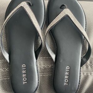 Torrid black & rhinestone sandals (8W)